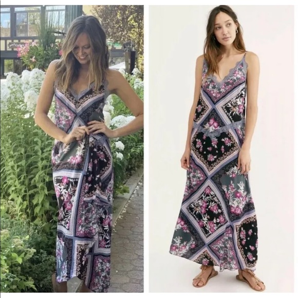 SOLD✨FREE PEOPLE Stevie Printed Spaghetti Maxi Dress - Picture 2 of 7